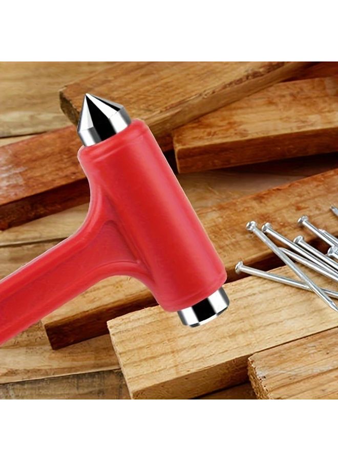 2 In 1 Emergency Car Safety Hammer Seatbelt Cutter And Window Breaker Red Silicone 1pc - Image 4